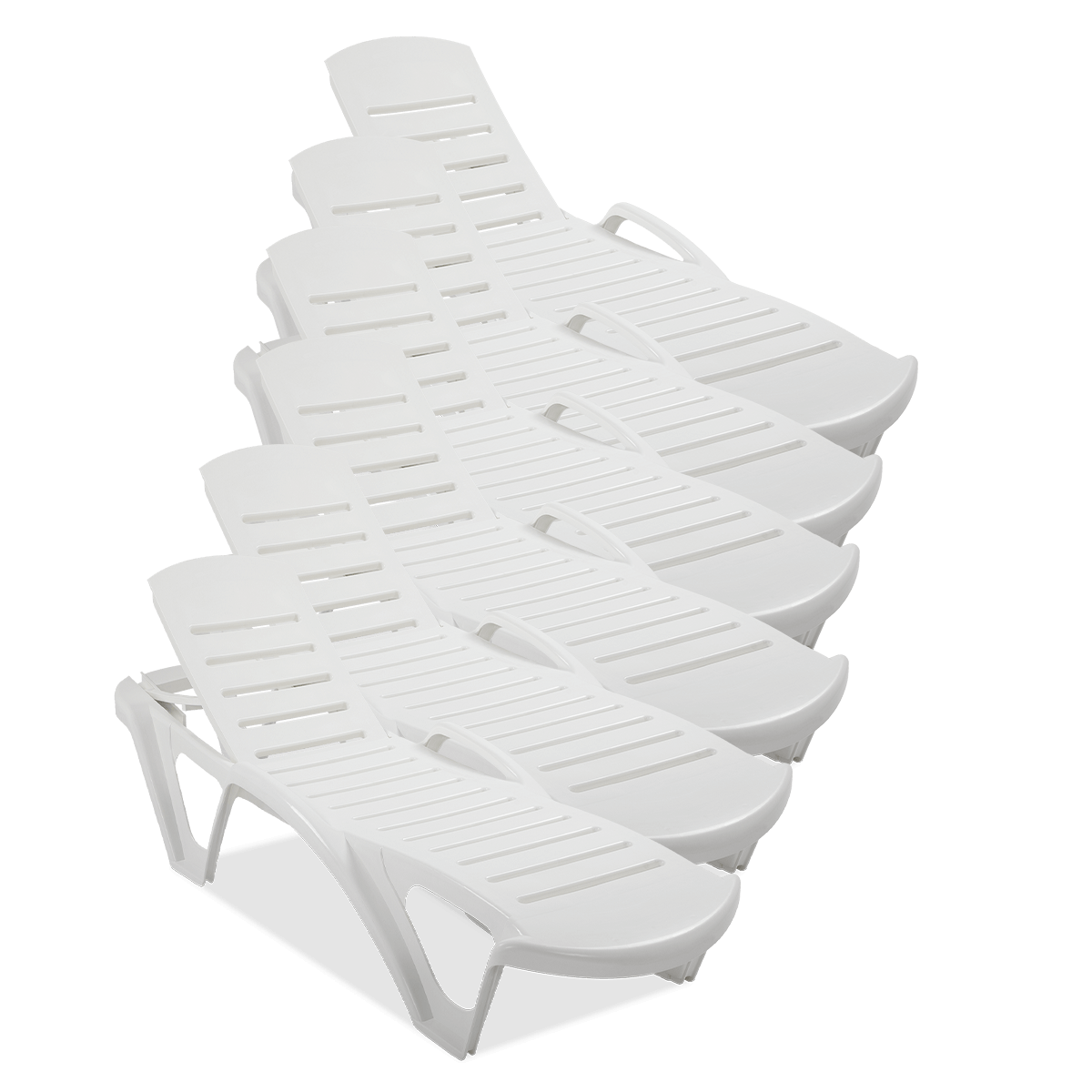 Leżak ogrodowy MONOBLOCK White 6x - Focus Garden