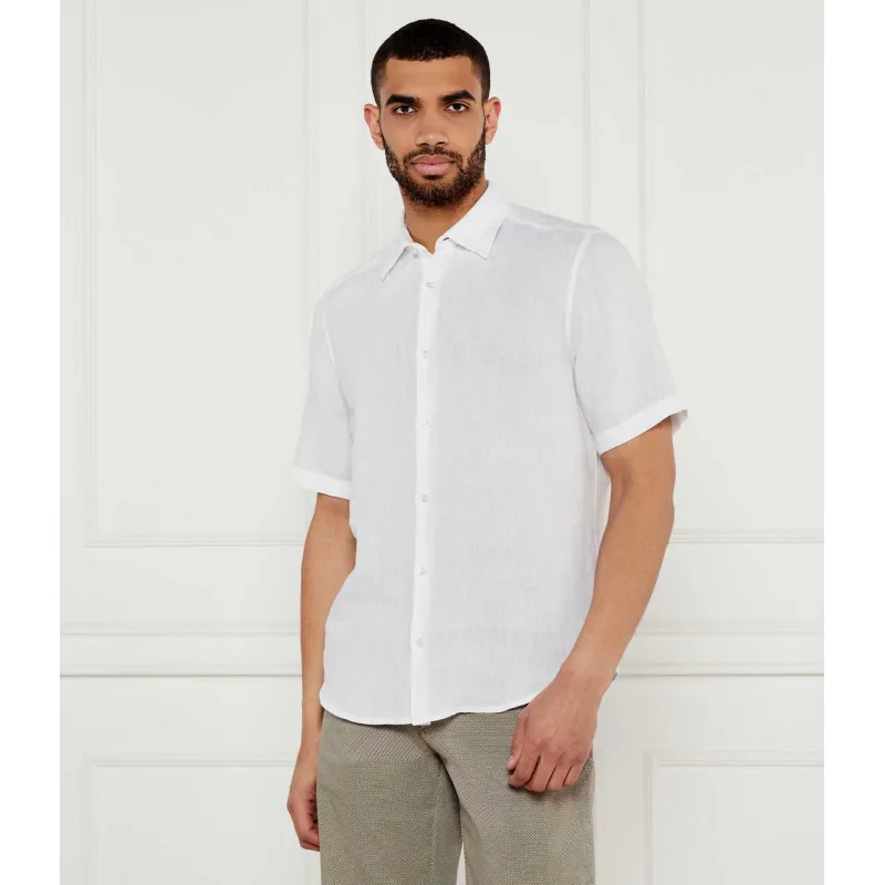 BOSS ORANGE Lniana koszula Rash_2_M | Regular Fit