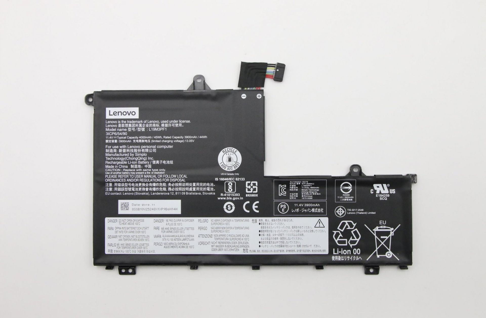 Bateria Lenovo FRU Kylin SP/B L19M3PF1 11.4V4