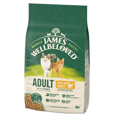 Karma dla kota JAMES WELLBELOVED Adult Monobiałkowa z indykiem 4 kg