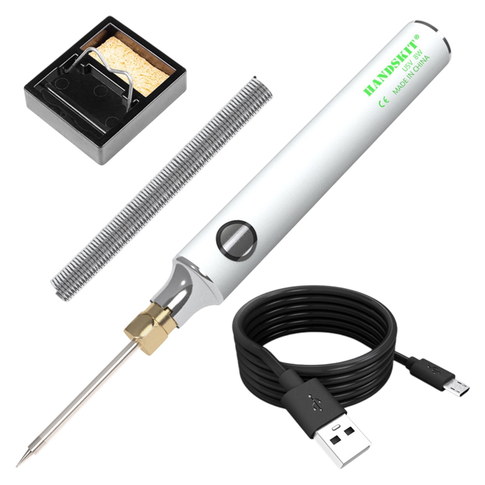Handskit U5V 8W Electrical Soldering Iron Kit Adjustable Temperature 330-450°C with Solder Stand Tin Wire