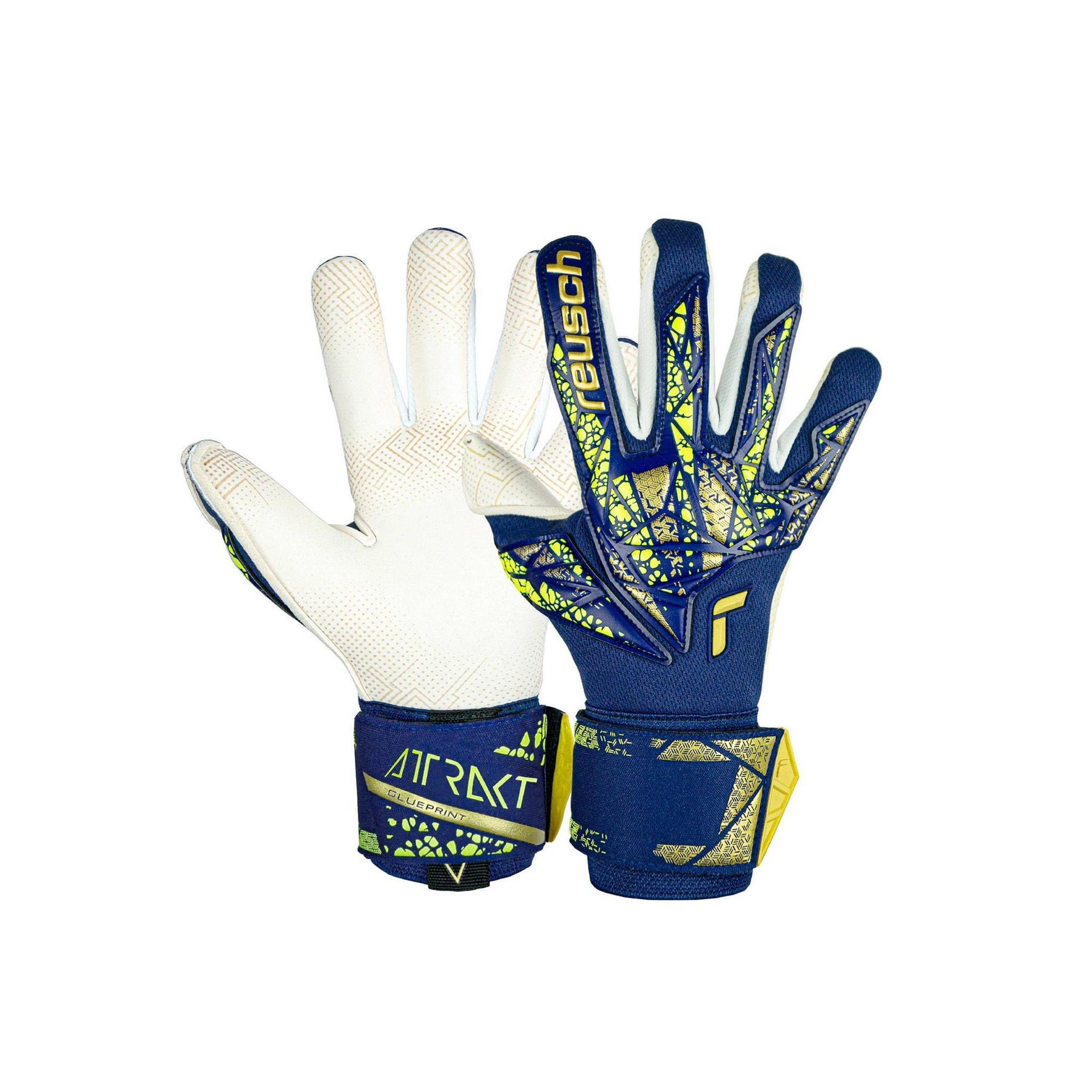 Rękawice bramkarskie Reusch Attrakt Gold X GluePrint premium blue/gold