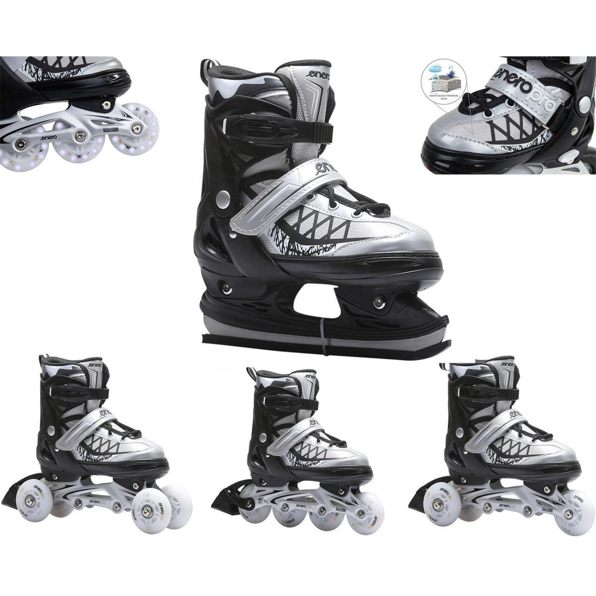 Łyżworolki ENERO PRO 1040776 4w1  rozmiar 30-33)