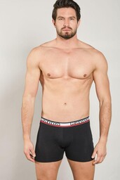 Bokserki męskie bawełniane czarne (2pack) w sportowym stylu Kappa K1214