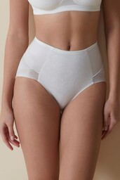 Figi damskie modelujące z wysokim stanem komfortowy krój kremowe Violeta Faja Selene