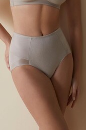 Figi damskie modelujące z wysokim stanem komfortowy krój beżowe Violeta Faja Selene