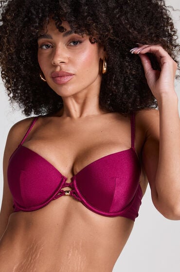 Hunkemöller Usztywniany top bikini z fiszbinami Marrakech Czerwony