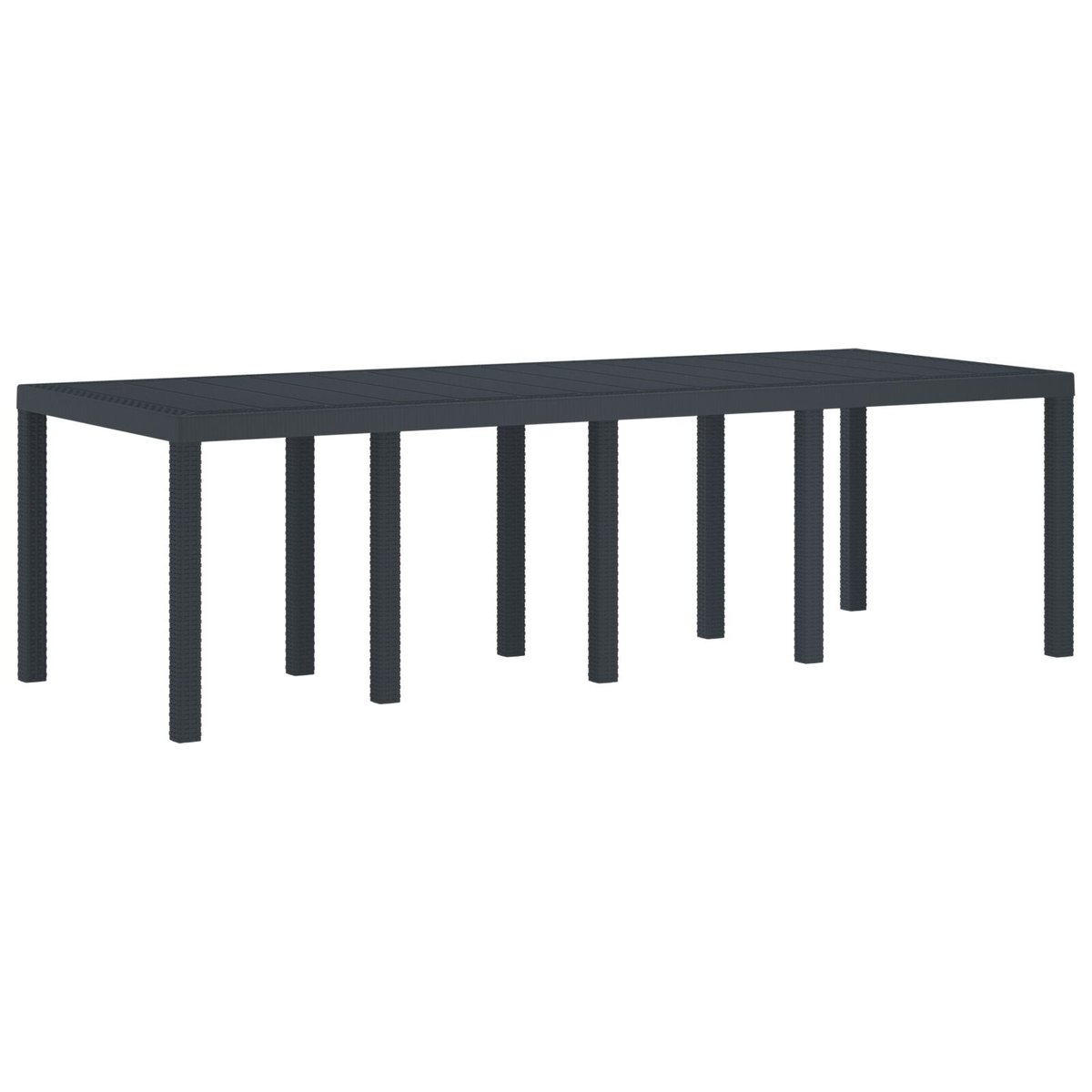 vidaXL Stół ogrodowy Antracytowy 250x100x73 cm Poly Rattan