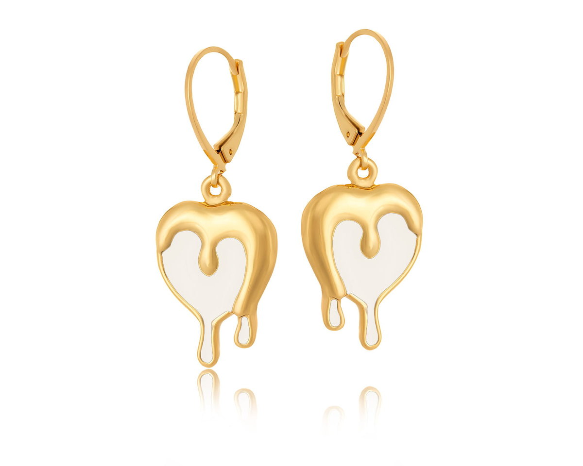 Kolczyki rozpływające się białe serca (P24/WIO/14/1AU)