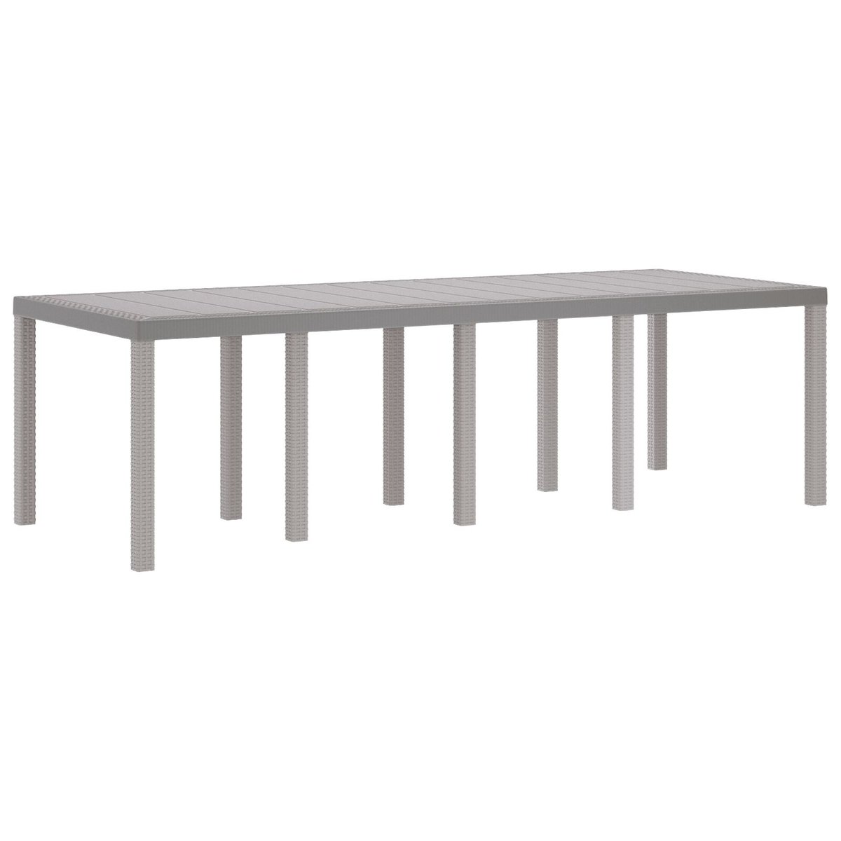 vidaXL Stół zewnętrzny Jasnoszary Metal, materiały syntetyczne Duży