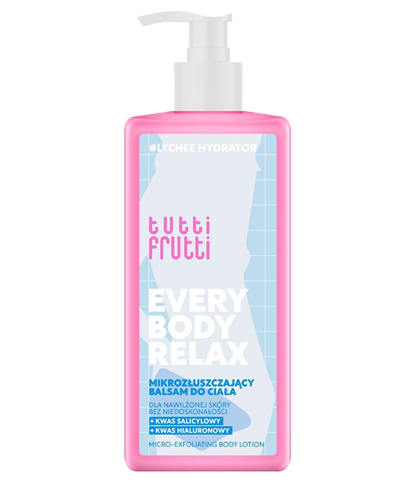 Tutti Frutti Everybody Relax Mikrozłuszczający balsam do ciała z kwasem salicylowym i kwasem hialuronowym