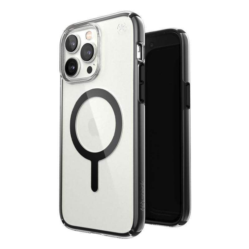 Speck Presidio Perfect-Clear with Impact Geometry + MagSafe - Etui iPhone 14 Pro Max z powłoką MICROBAN (Clear / Black)