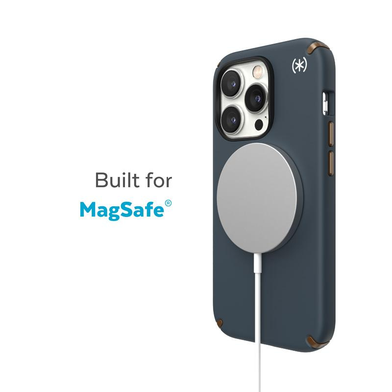 Speck Presidio2 Pro MagSafe - Antybakteryjne etui iPhone 14 Pro (Charcoal / Cool Bronze / Slate)