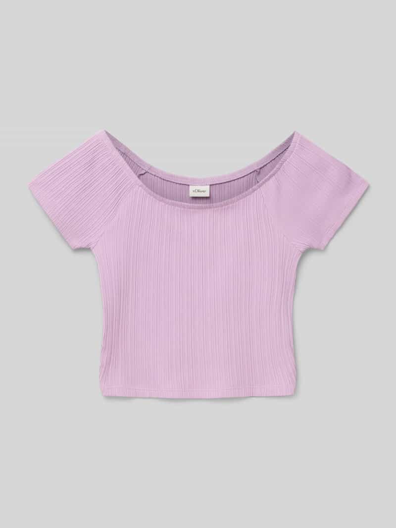 T-shirt o kroju slim fit z odkrytymi ramionami
