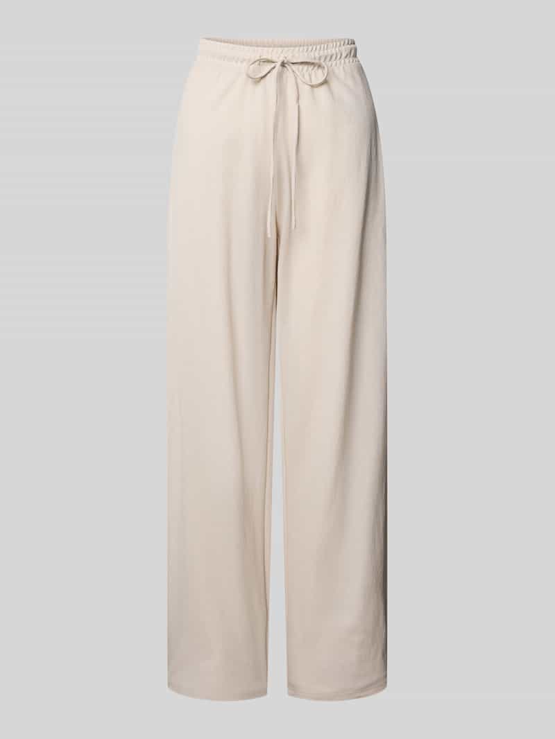 Spodnie materiałowe o luźnym kroju z mieszanki wiskozy model ‘JANY’