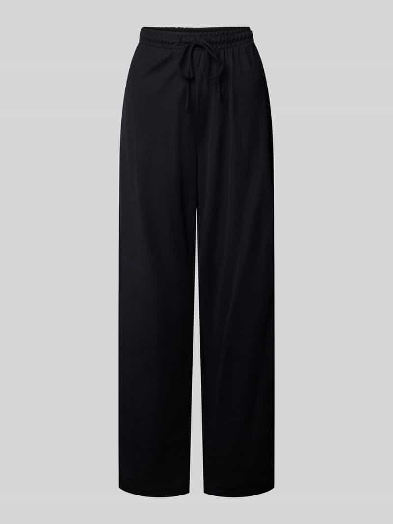 Spodnie materiałowe o luźnym kroju z mieszanki wiskozy model ‘JANY’