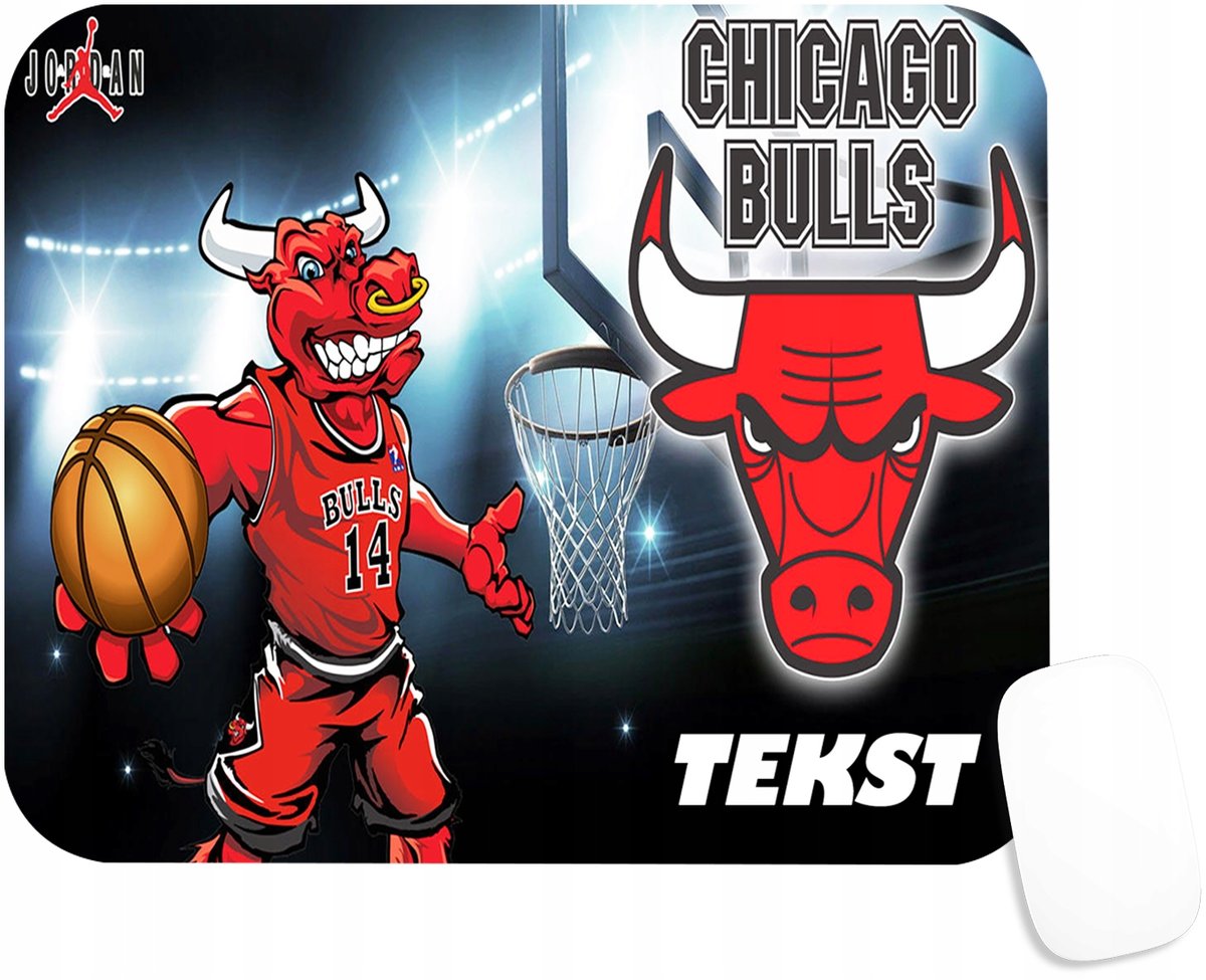 PODKŁADKA POD MYSZKĘ Z CHICAGO BULLS NBA BASKET PREZENT -TEKST -20X24