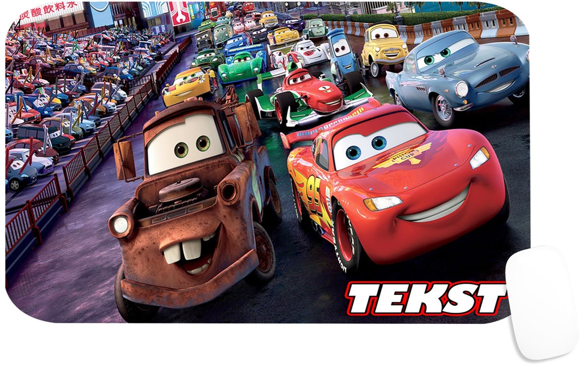 PODKŁADKA POD MYSZKĘ Z NADRUKIEM CZERWONE AUTKO PREZENT -TEKST -29X36