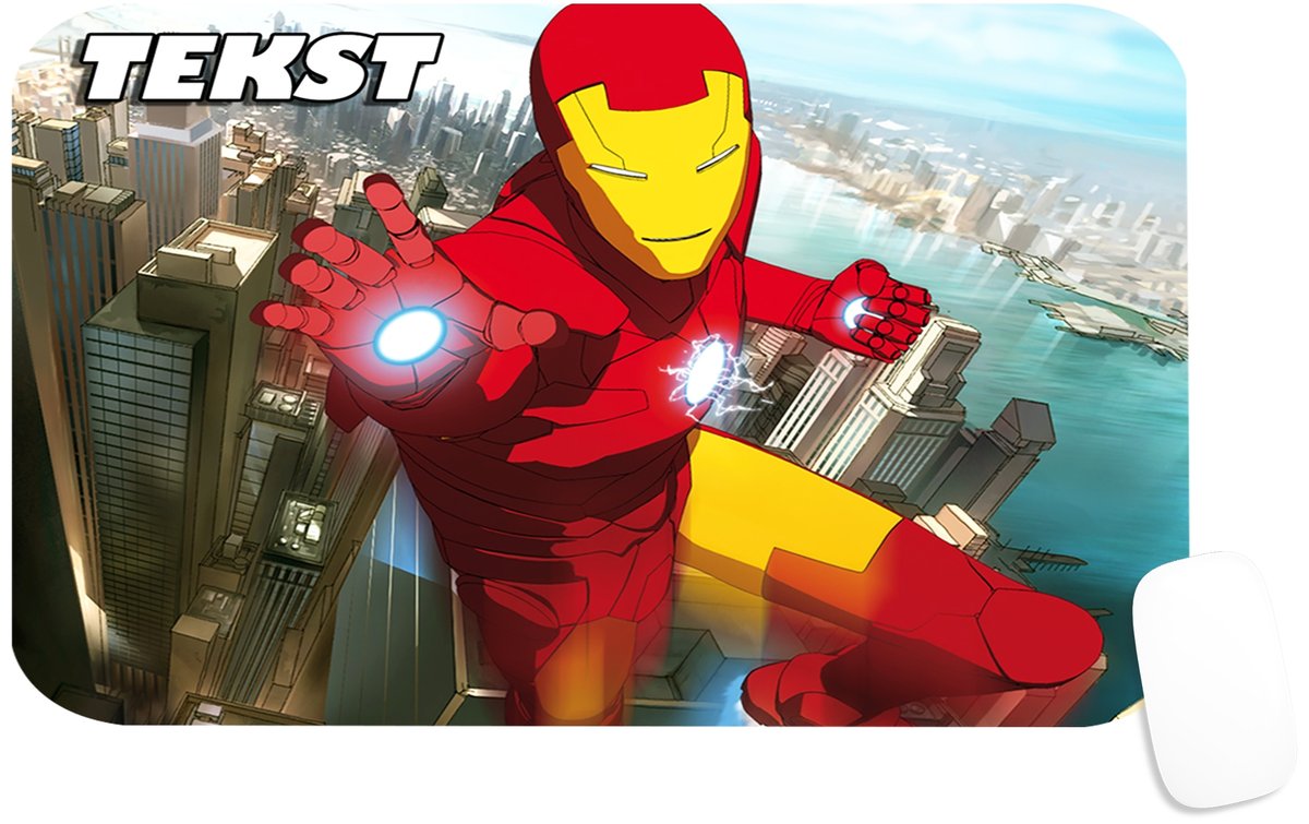PODKŁADKA POD MYSZKĘ Z IRON MAN MARVEL AVENGERS PREZENT -TEKST -29X36