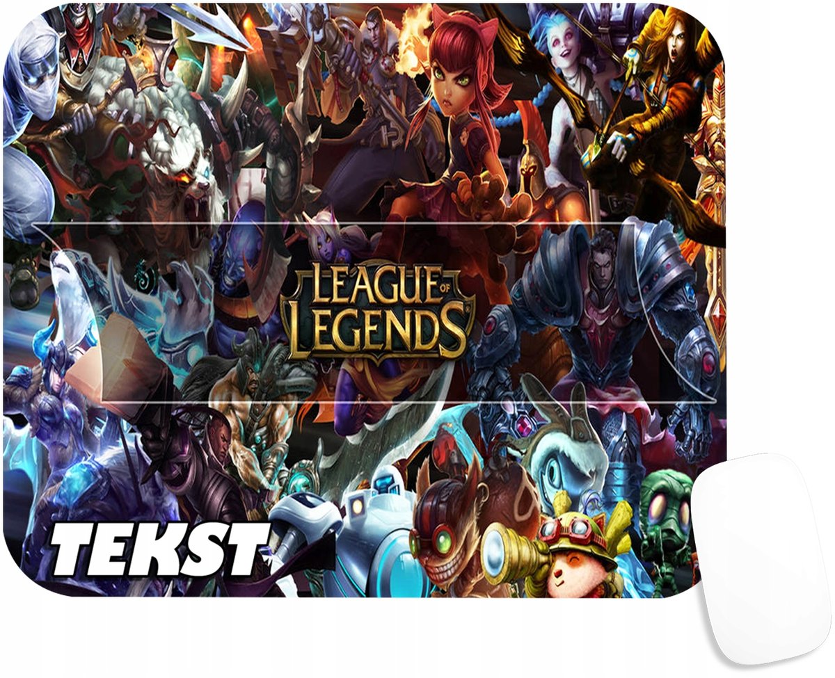 PODKŁADKA POD MYSZKĘ Z NADRUKIEM LEAGUE OF LEGENDS GRY -TEKST -20X24