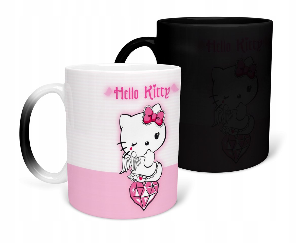 KUBEK MAGICZNY Z NADRUKIEM-PREZENT HELLO KITTY RÓŻNE WZORY DO WYBORU+ IMIĘ