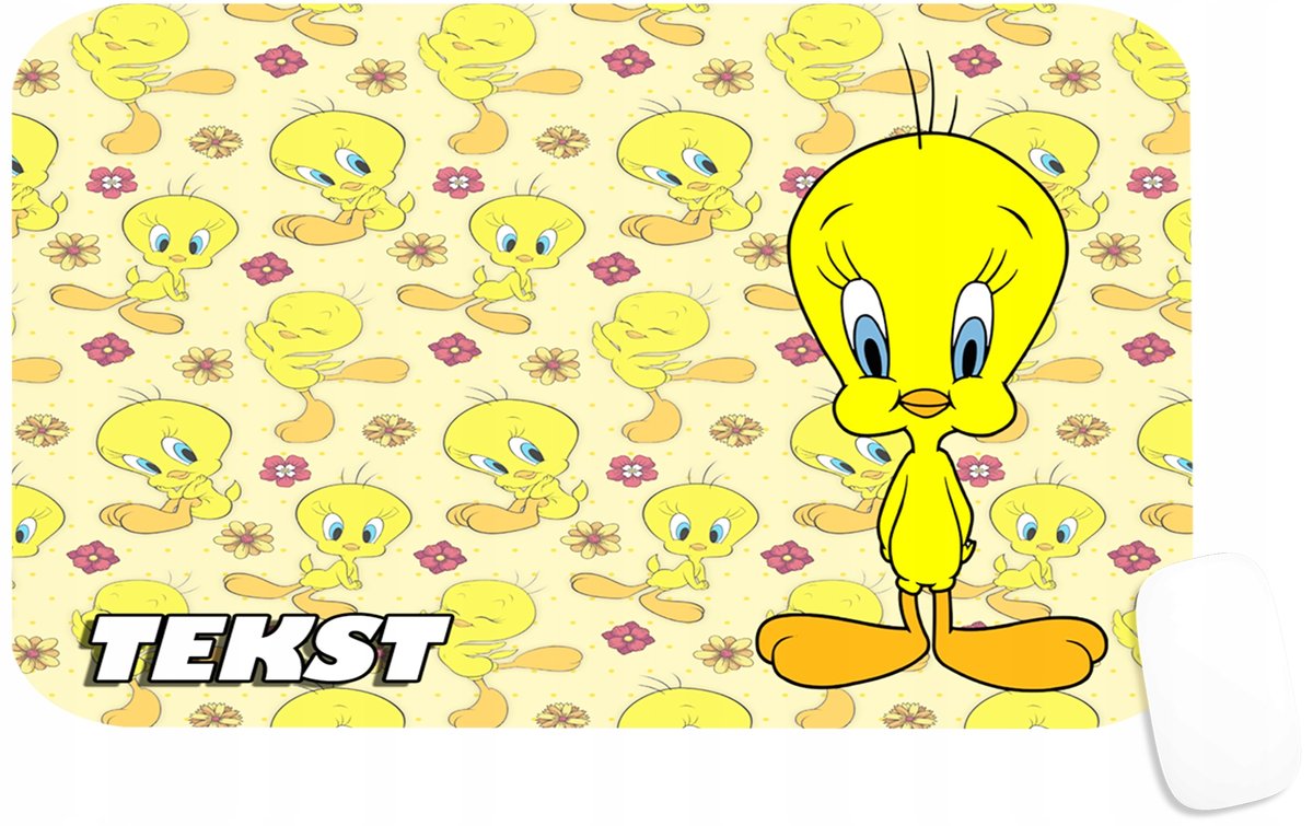 PODKŁADKA POD MYSZKĘ Z NADRUKIEM TWEETY KANAREK PREZENT -TEKST -29X36