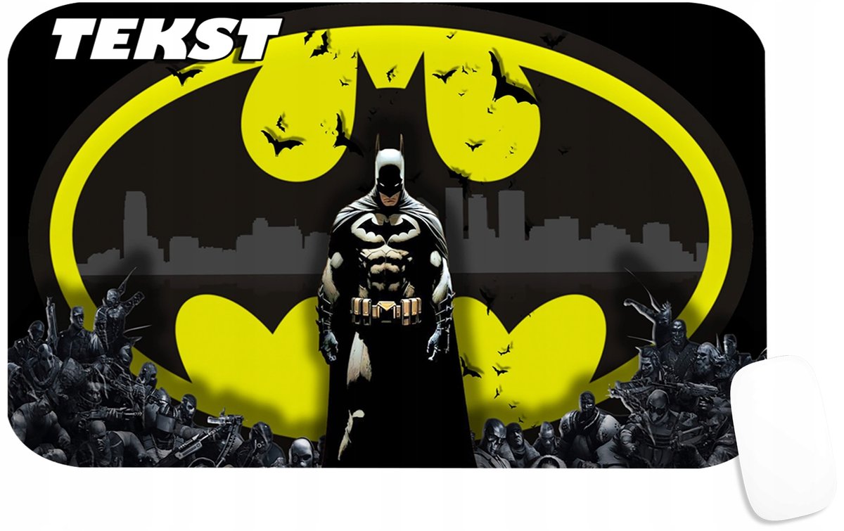 PODKŁADKA POD MYSZKĘ Z BATMAN BOHATER AVENGERS PREZENT -TEKST -29X36