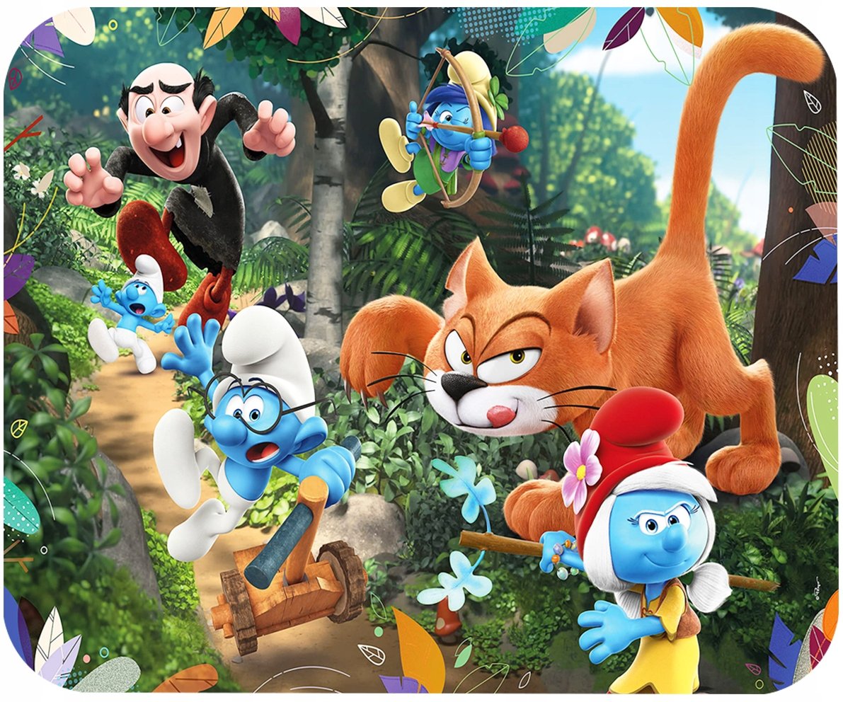 PODKŁADKA POD MYSZKĘ Z NADRUKIEM SMERFY BAJKI PREZENT -TEKST -20X24