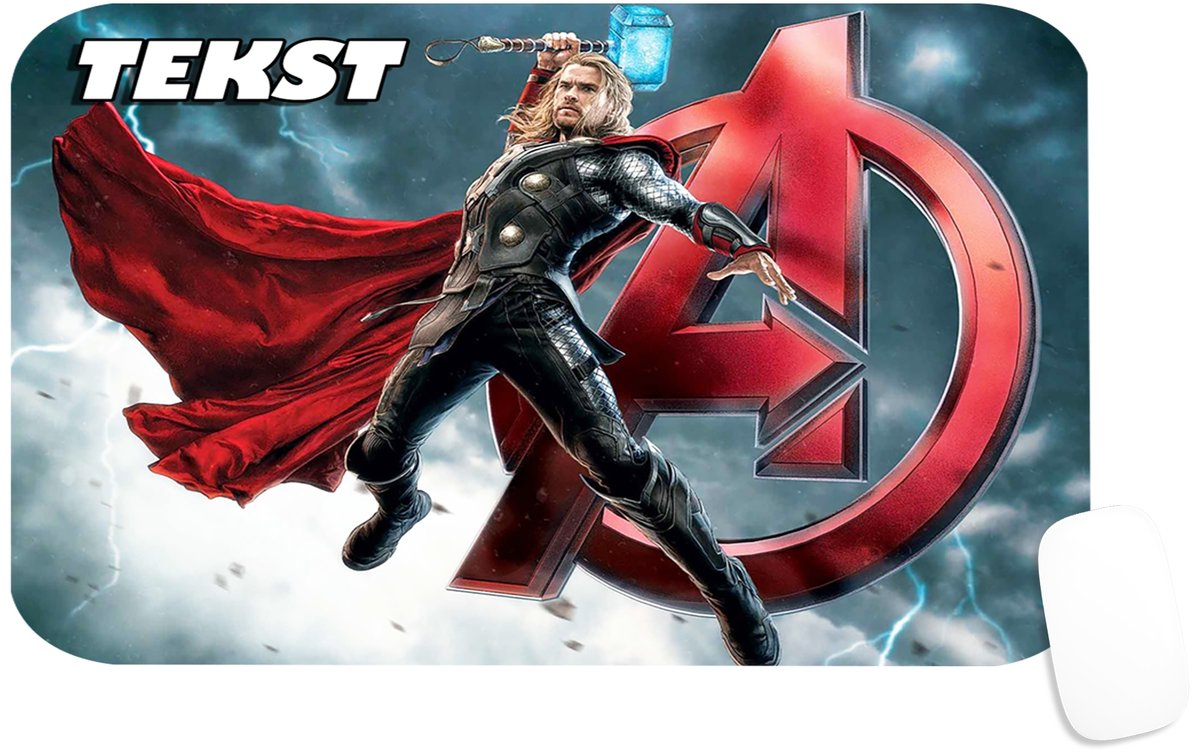 PODKŁADKA POD MYSZKĘ Z THOR TOR MARVEL AVENGERS PREZENT -TEKST -29X36