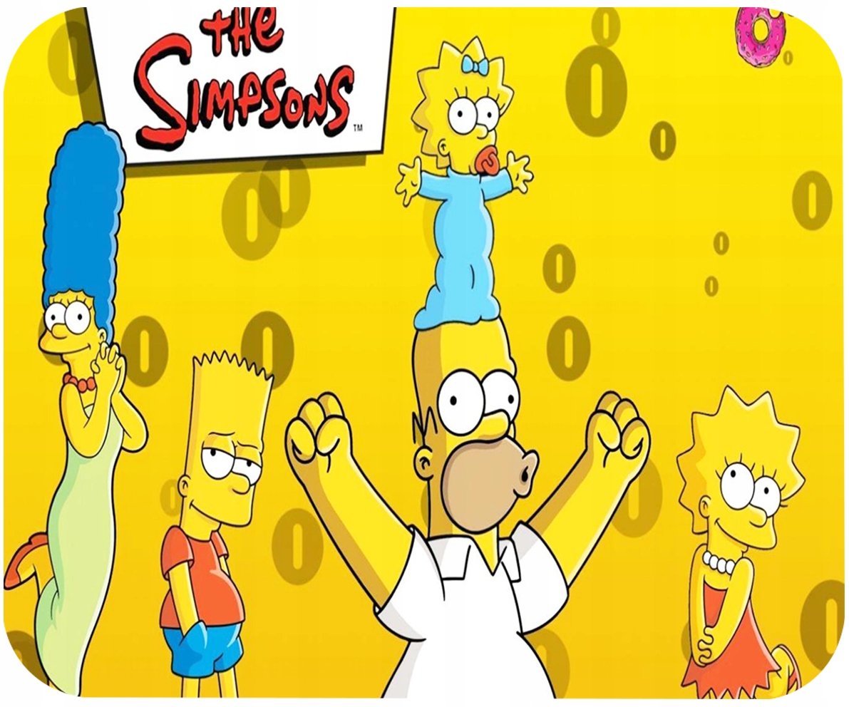 PODKŁADKA POD MYSZKĘ Z NADRUKIEM SIMPSONOWIE PREZENT -TEKST -29X36