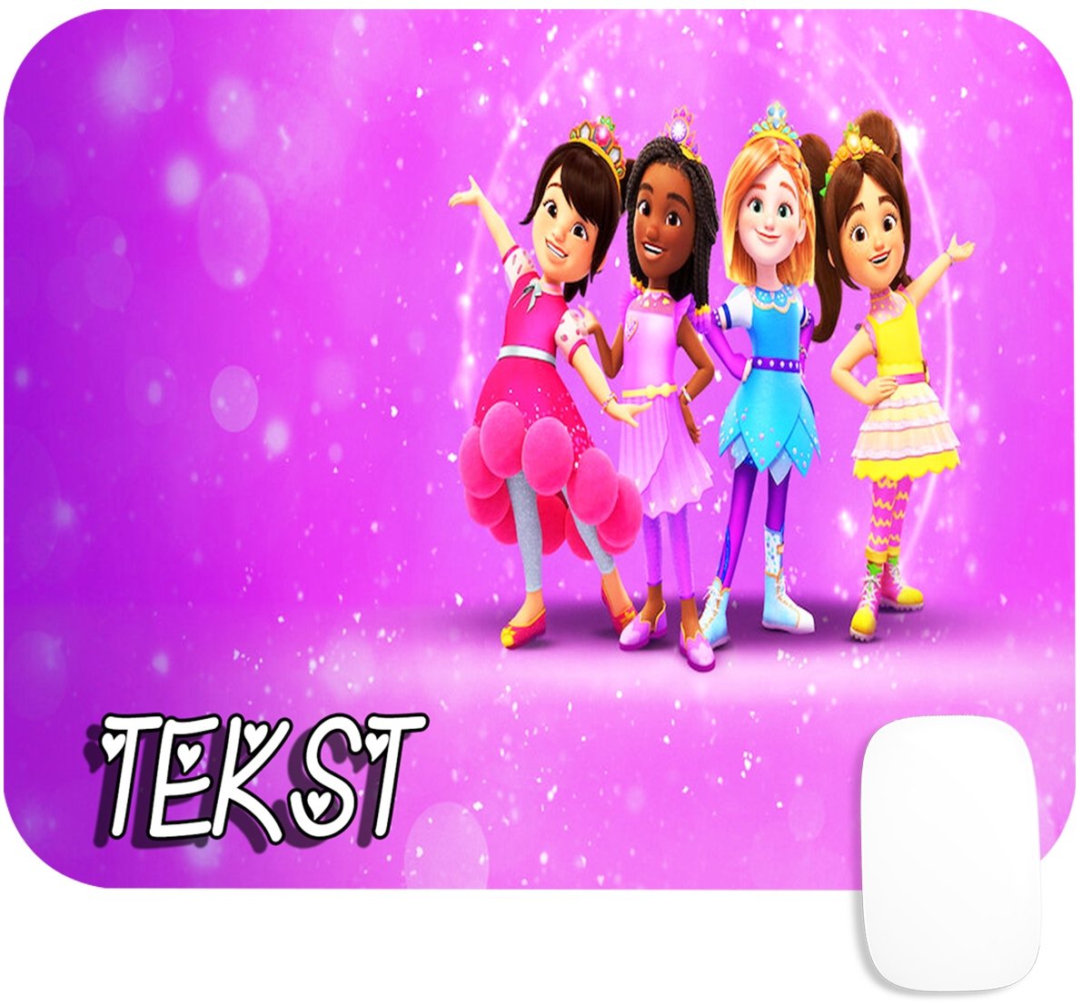 PODKŁADKA POD MYSZKĘ Z NADRUKIEM KSIĘŻNICZKI PREZENT -TEKST -20X24