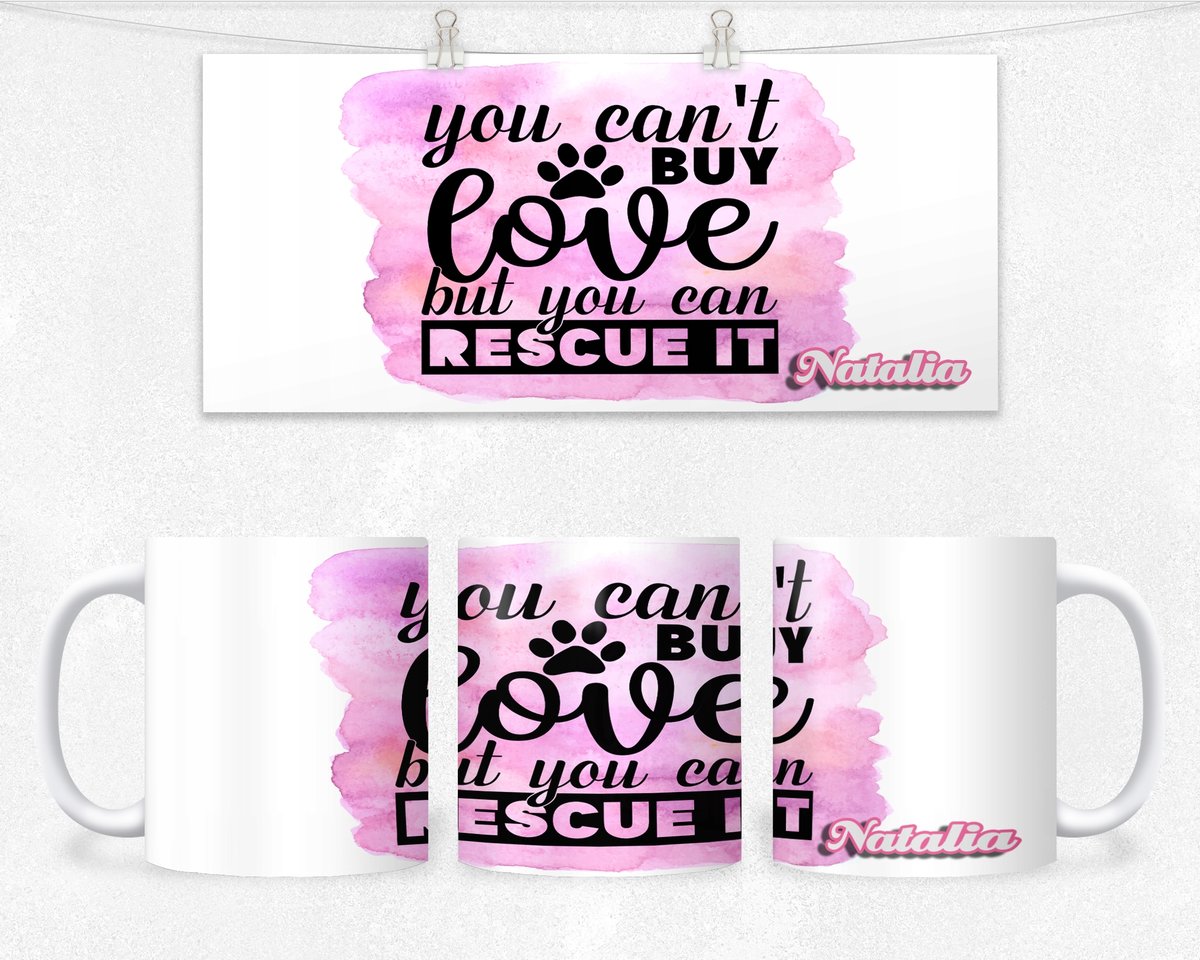 KUBEK Z NADRUKIEM- PREZENT PIES NAPIS +IMIĘ