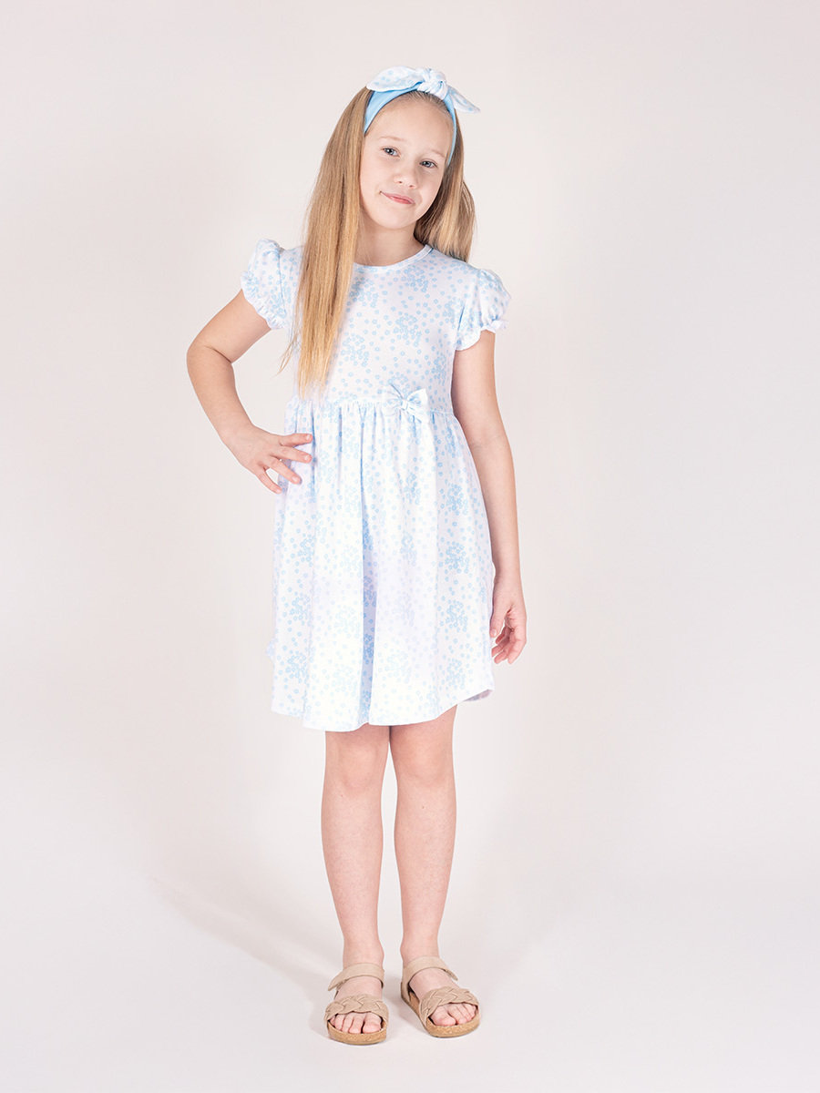 Dziewczęca sukienka krótki rękaw w kwiatki Nicol,r.140