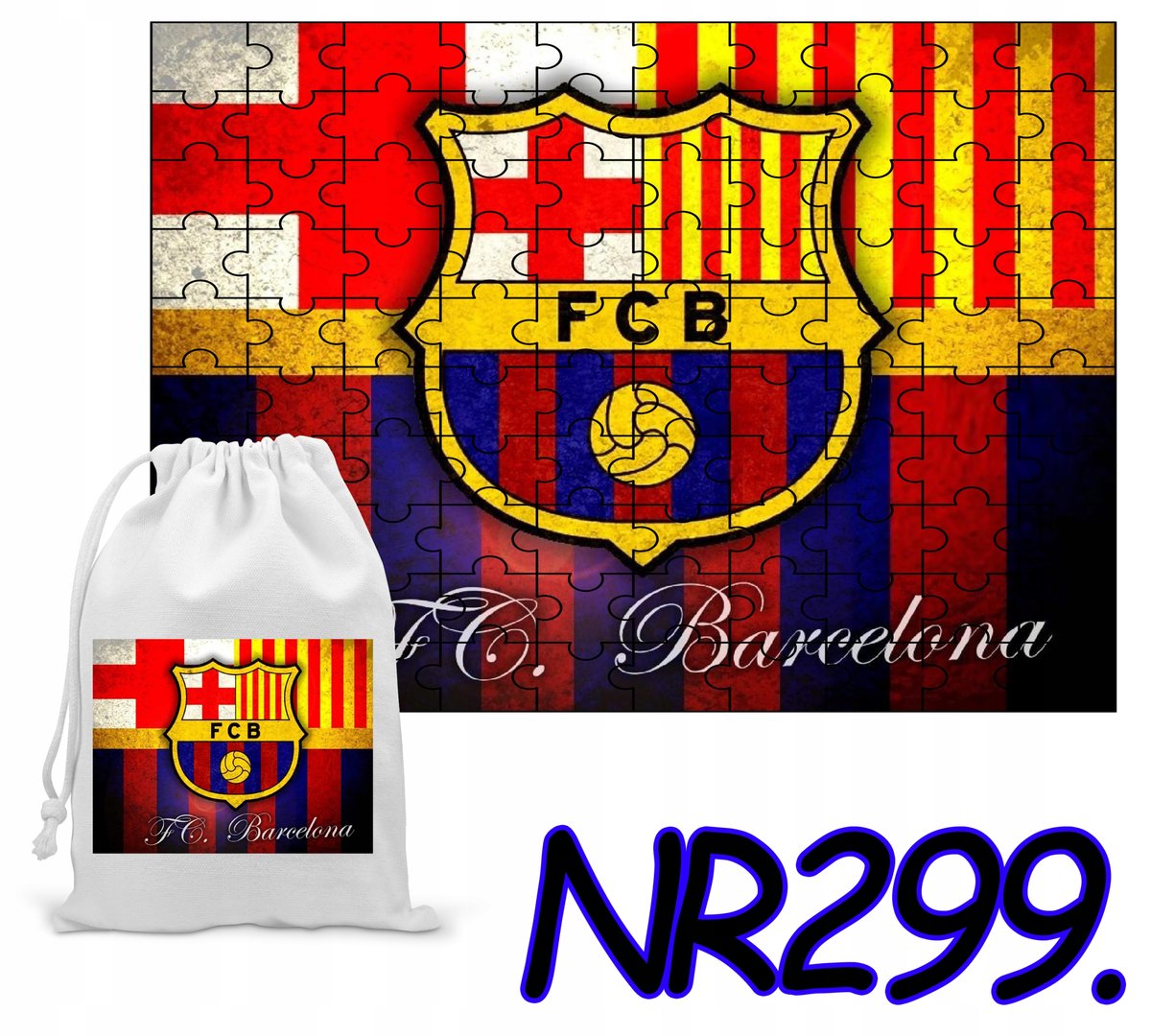 PUZZLE 110 EL.UKŁADANKA BARCELONA PIŁKA NOŻNA PREZENT+ WORECZEK Z NADRUKIEM