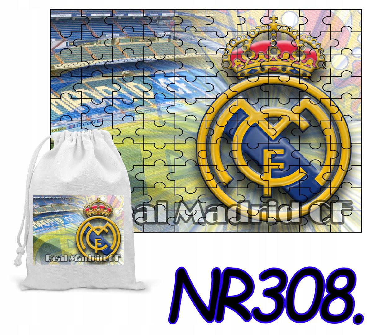 PUZZLE 192 EL. UKŁADANKA REAL MADRYT KLUBY PREZENT + WORECZEK Z NADRUKIEM