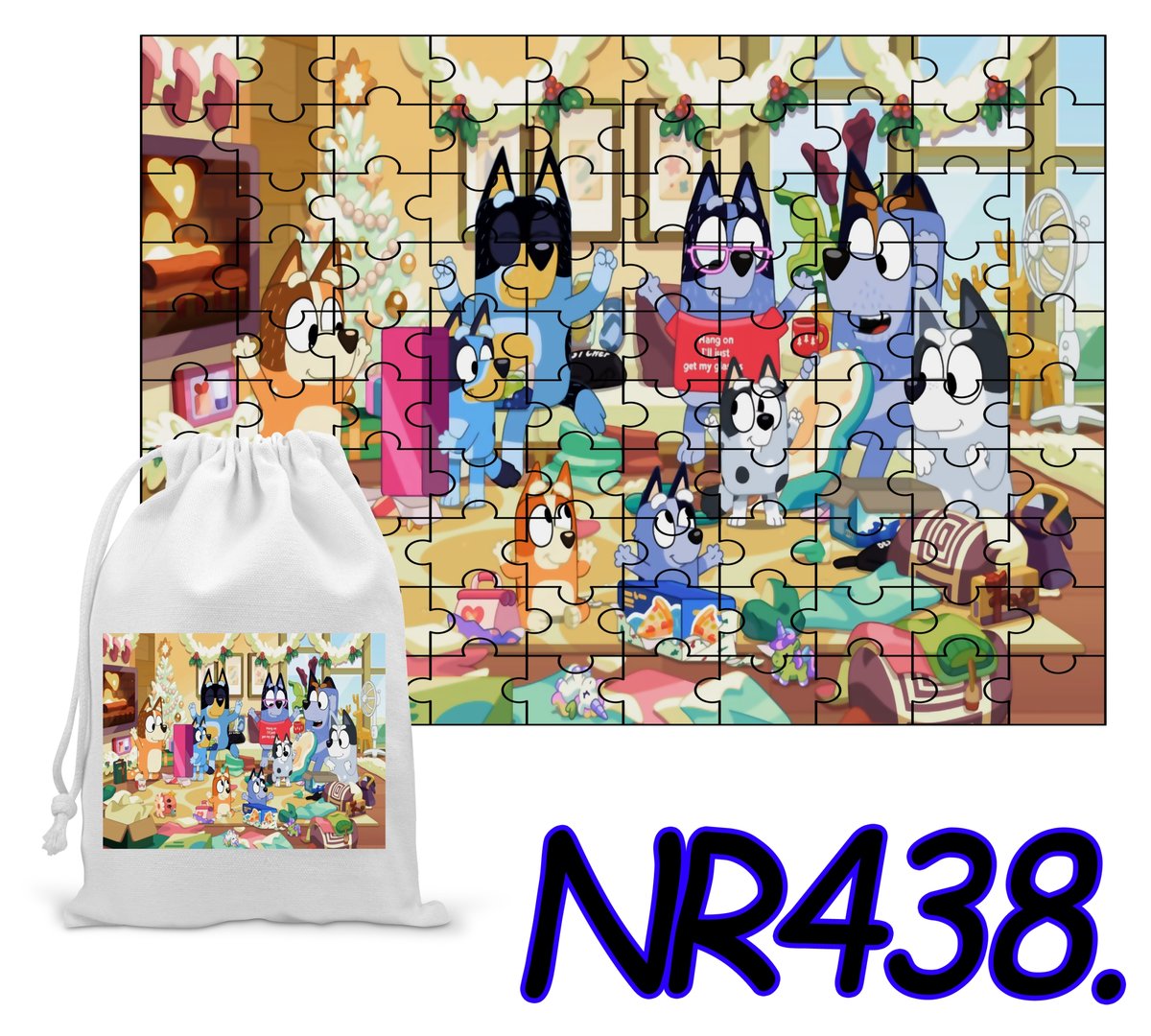 PUZZLE 110 EL.UKŁADANKA DLA DZIECI BINGO TATA ŚWIĘTA + WORECZEK Z NADRUKIEM