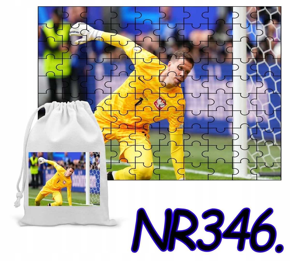 PUZZLE 110EL. UKŁADANKA POLSKA REPREZENTACJA SZCZĘSNY +WORECZEK Z NADRUKIEM