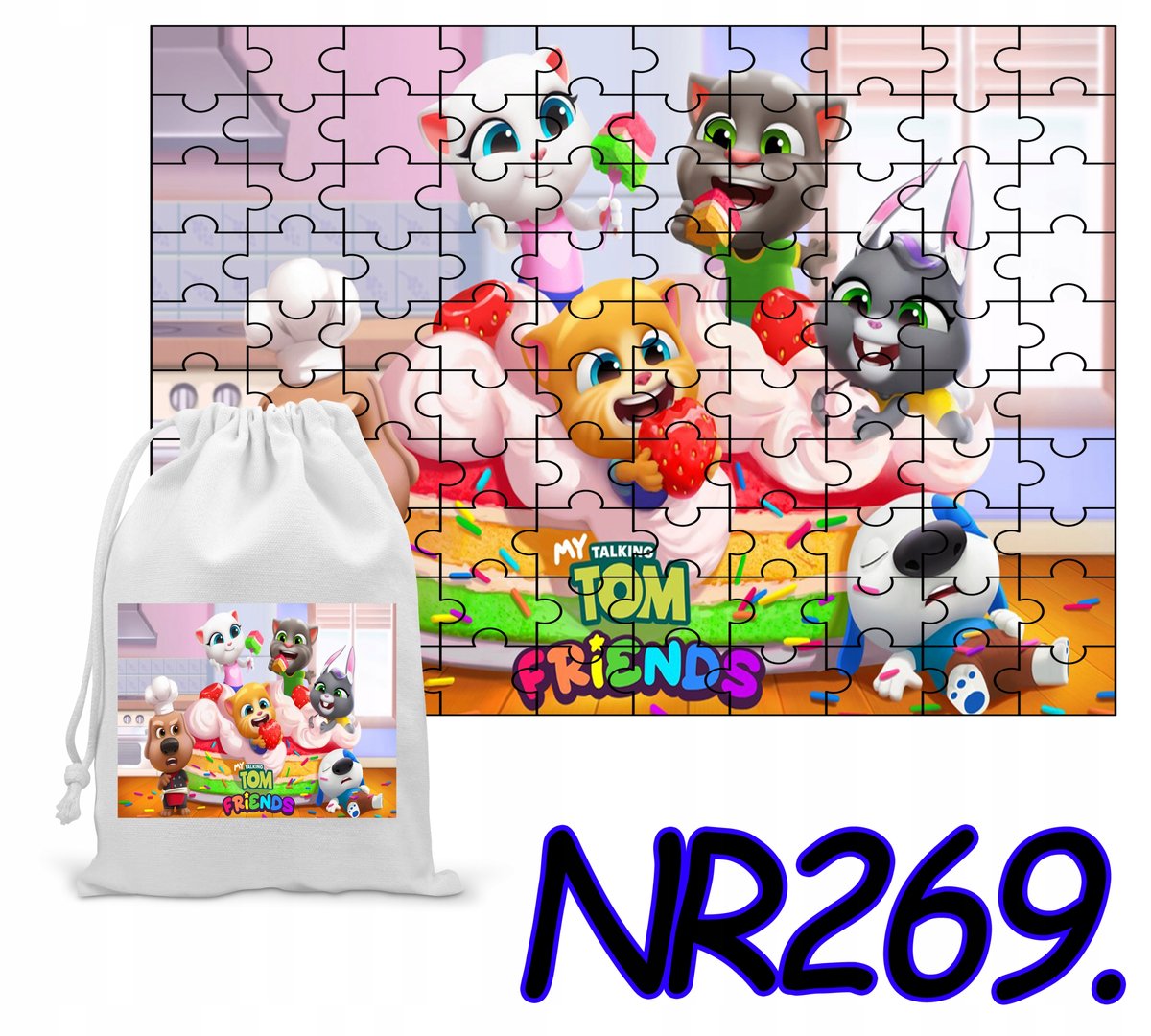 PUZZLE 96 EL. UKŁADANKA PREZENT MY TALKING TOM GRY+ WORECZEK Z NADRUKIEM