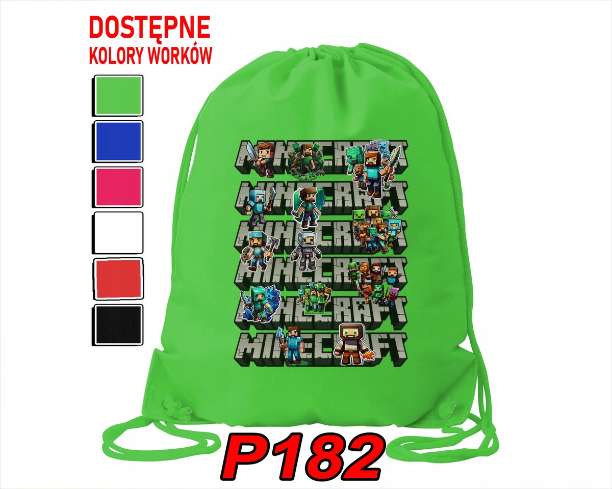 WOREK SZKOLNY NA WF BUTY SPORTOWY DLA DZIECKA GRY 5 WZORÓW + IMIĘ