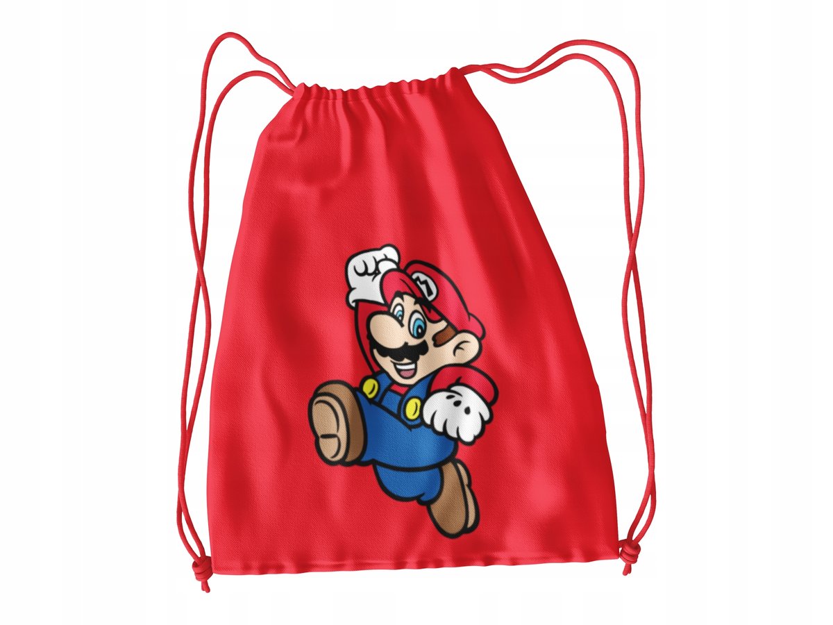 WOREK DO SZKOŁY WF/BUTY SUPER MARIO + IMIĘ