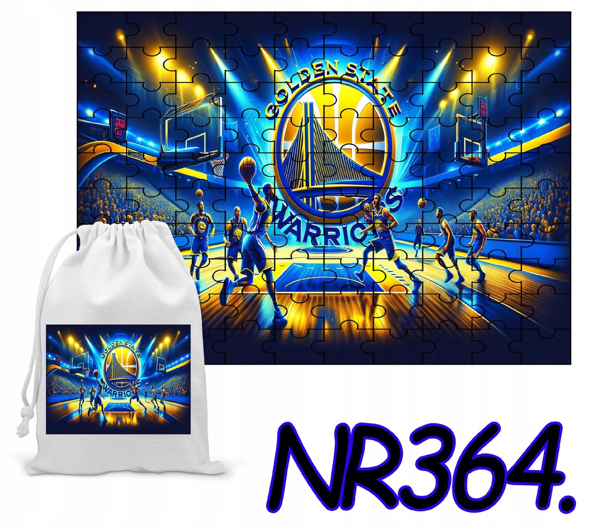 PUZZLE 192 EL. UKŁADANKA GOLDEN STATE NBA PREZENT + WORECZEK Z NADRUKIEM