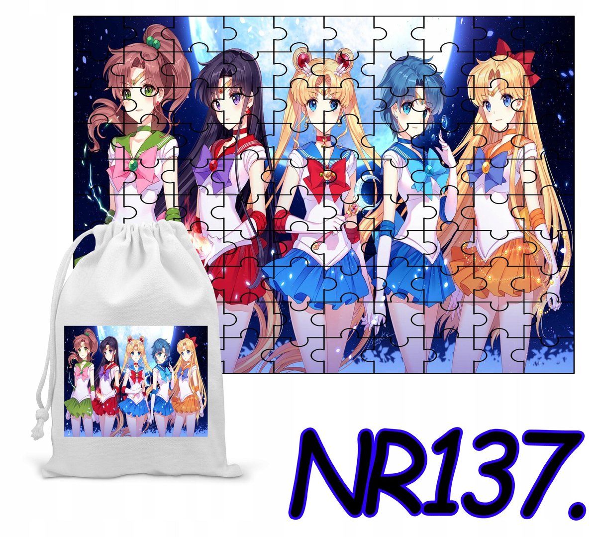 PUZZLE 252 EL. UKŁADANKA PREZENT SAILOR MOON + WORECZEK Z NADRUKIEM