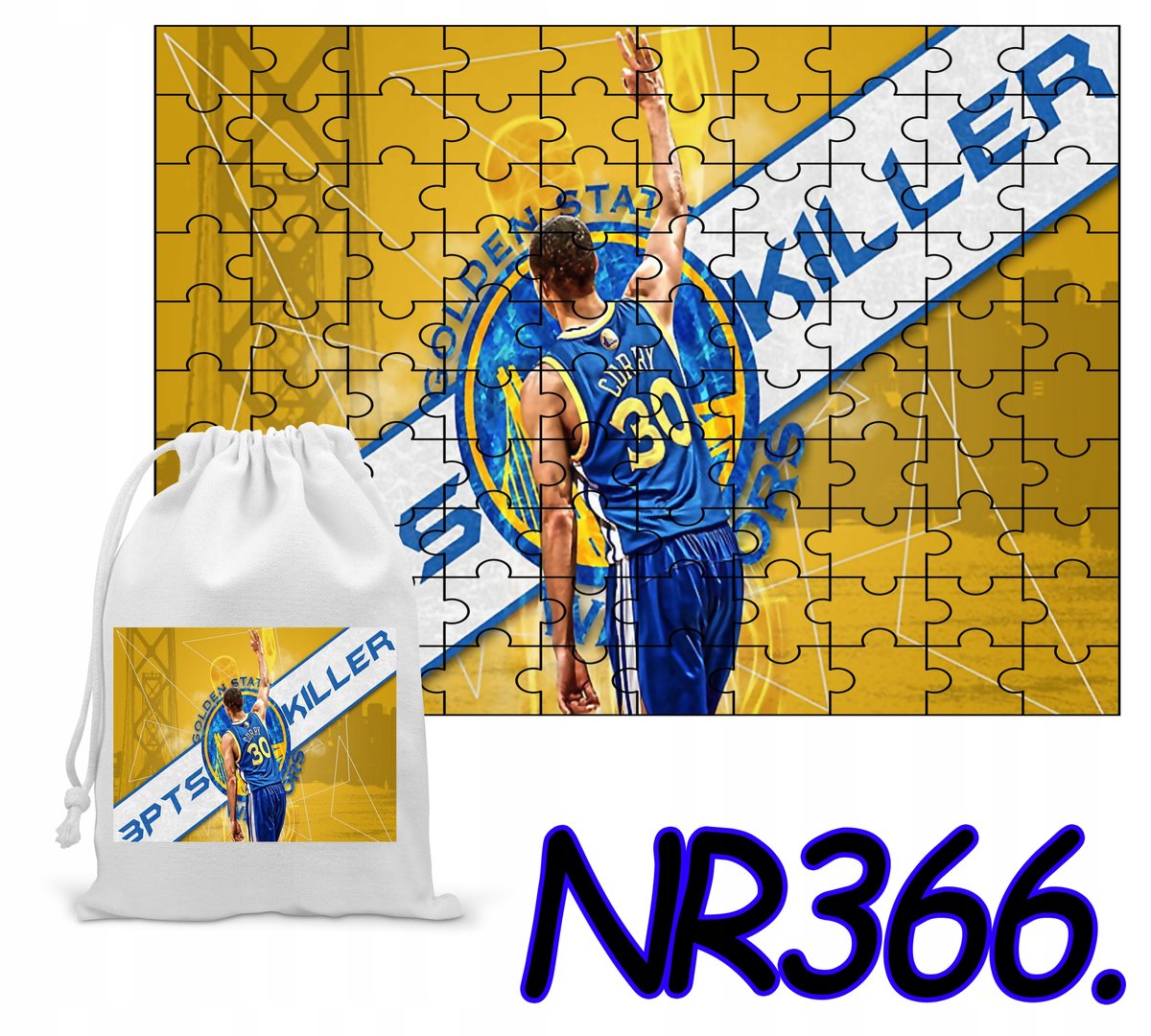 PUZZLE 110 EL. -UKŁADANKA PREZENT GOLDEN STATE WARIORS+WORECZEK Z NADRUKIEM