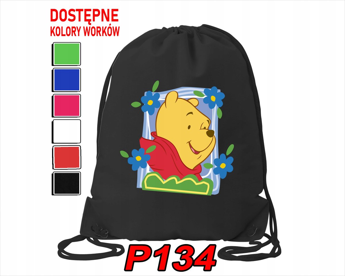 WOREK SZKOLNY NA WF BUTY SPORTOWY DLA DZIECKA MIŚ 5 WZORÓW + IMIĘ