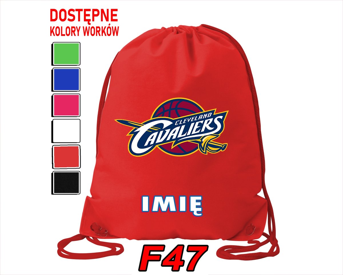WOREK SZKOLNY NA WF SPORTOWY CLEVELAND CAVALIERS NBA BASKET - IMIĘ