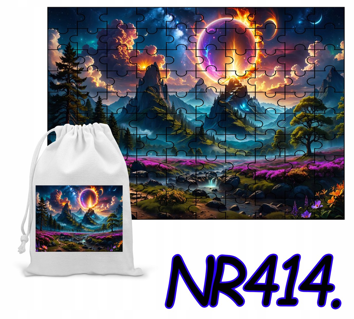 PUZZLE 192 EL. UKŁADANKA GÓRY KRAJOBRAZ PEJZAŻ + WORECZEK Z NADRUKIEM