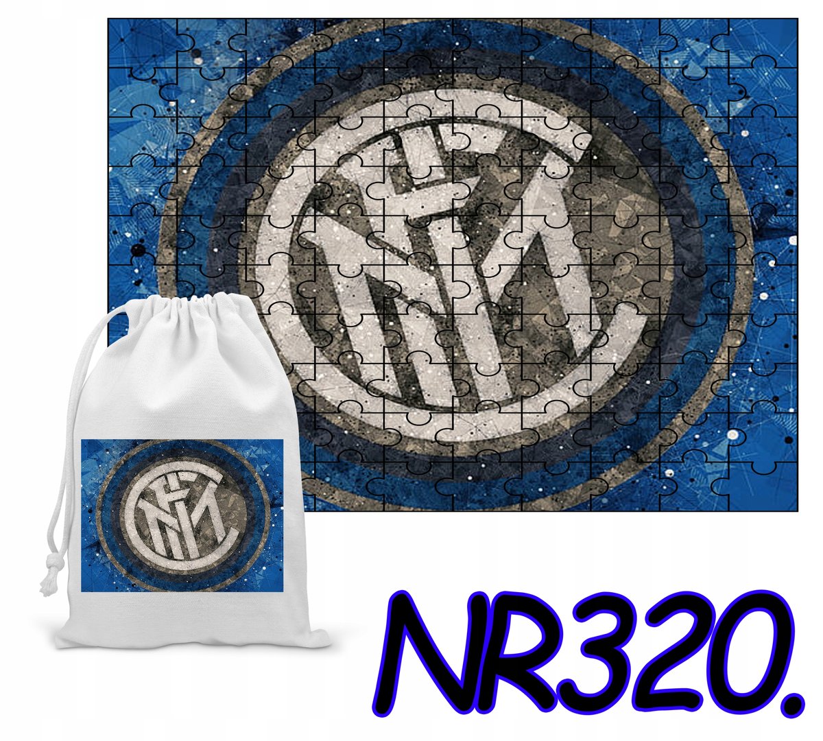 PUZZLE 110 EL. UKŁADANKA INTER MEDIOLAN ZIELIŃSKI + WORECZEK Z NADRUKIEM