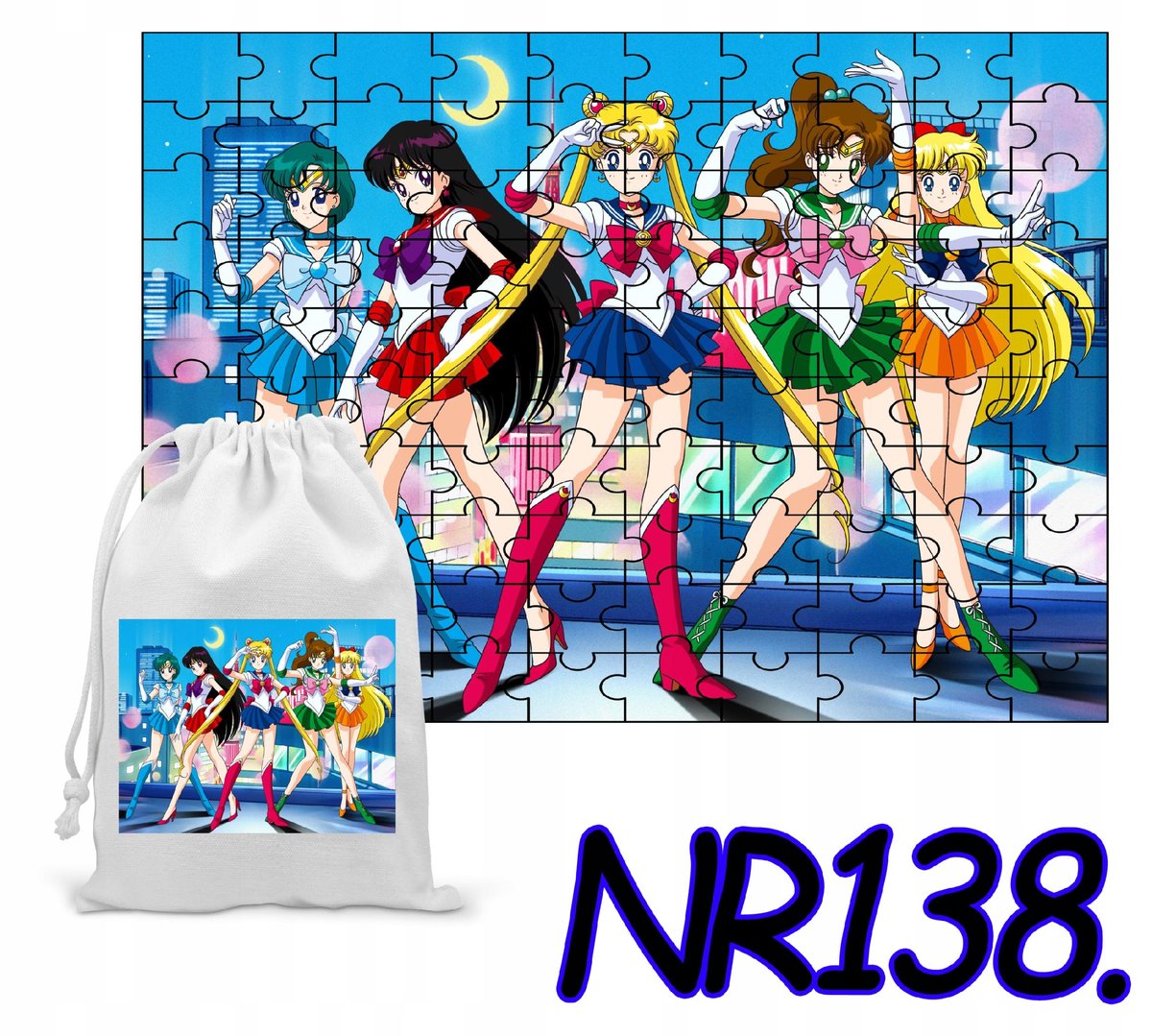 PUZZLE 252 EL. UKŁADANKA PREZENT SAILOR MOON + WORECZEK Z NADRUKIEM