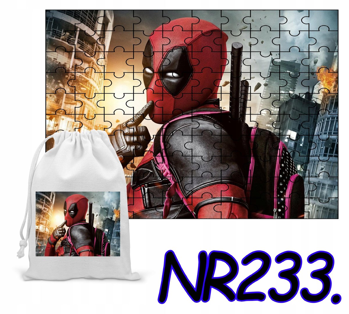 PUZZLE 252 EL. UKŁADANKA PREZENT DEADPOOL AVENGERS+ WORECZEK Z NADRUKIEM