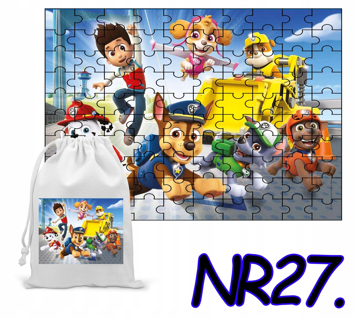 PUZZLE UKŁADANKA PREZENT 24 EL. PSI PATROL PIESKI + WORECZEK Z NADRUKIEM